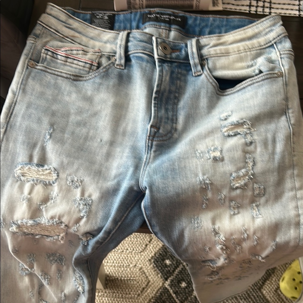 Cult of Individuality Blue Skinny Jeans Distressed